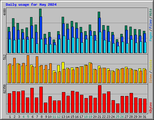 Daily usage for May 2024