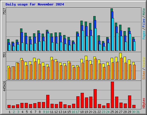 Daily usage for November 2024