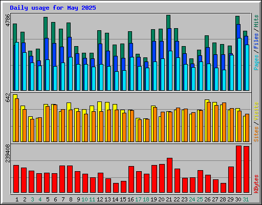 Daily usage for May 2025