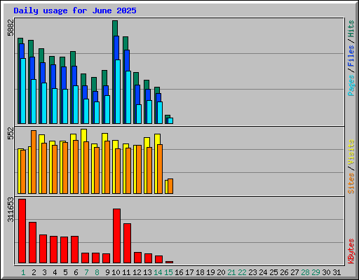 Daily usage for June 2025